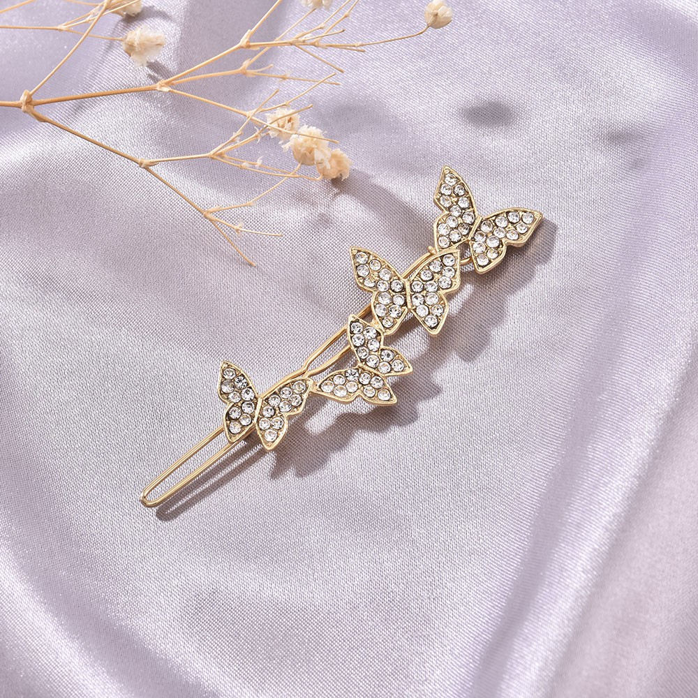Kẹp tóc hình bướm đính kim cương giả thời trang cho nữ