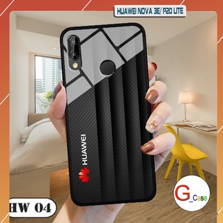 Ốp lưng Huawei Nova 3i/3e/P20 Lite-lưng kính in logo hãng điện thoại