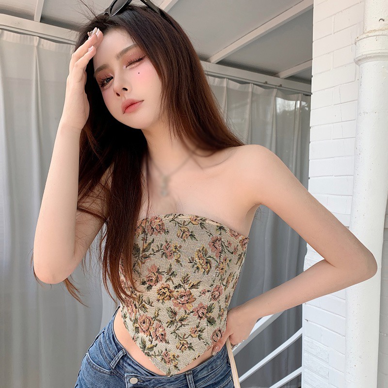 Áo Hai Dây Mỏng Nhẹ In Họa Tiết Hoa Gợi Cảm Cho Nữ