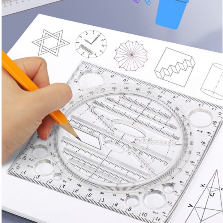 Thước kẻ hình tam giác đa năng có thể xoay được