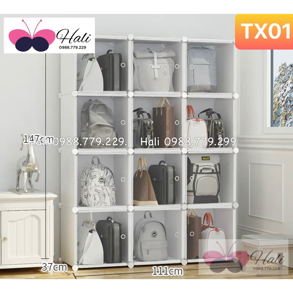 Tủ Đựng Túi Xách Mẫu Mới - Màu Sắc Đa Dạng - Lắp Ghép Thông Minh -Hàng Có Sẵn SLL.