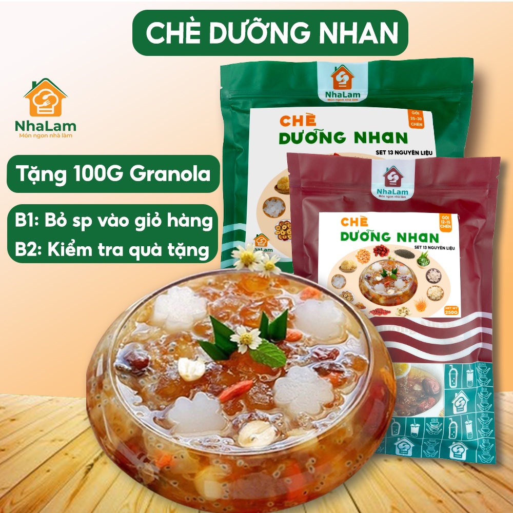Chè Dưỡng Nhan Set Nguyên Liệu 30 Chén, Chè Tuyết Yến Bổ Dưỡng, Đẹp Da NHA LAM FOOD (Kèm Công Thức)