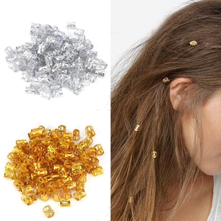 Bộ 100 vòng bện tóc thắt bím bằng kim loại nhiều màu sắc tùy chọn dành cho làm đẹp