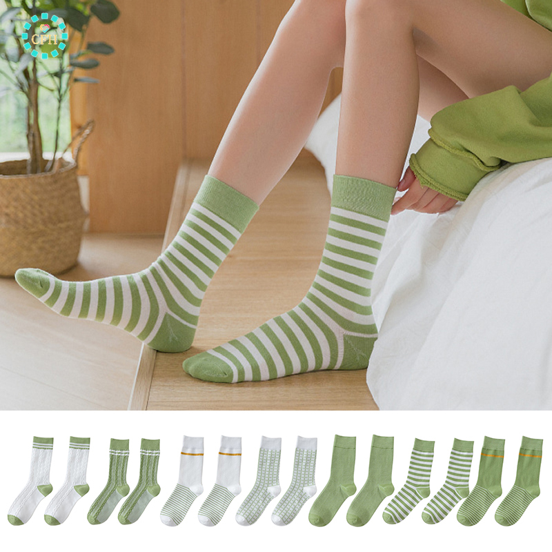 Tất Cotton Cổ Cao In Hình Trái Bơ Xinh Xắn Cho Nữ