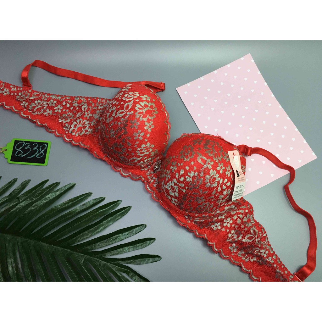 Áo ngực áo lót Hao Mei dây áo ren thêu bông nổi đẹp bắt mắt 8338