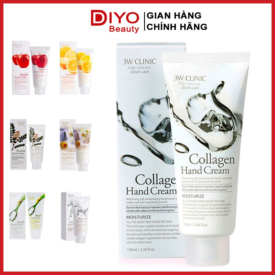 Kem dưỡng da tay 3W Clinic Hand Cream 100ml Hàn Quốc chính hãng - DIYO Beauty