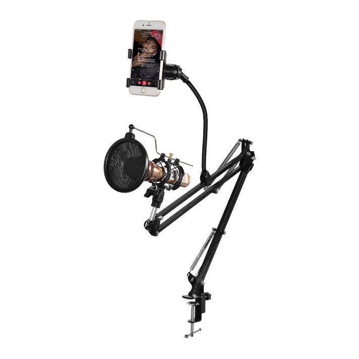 BỘ MIC THU ÂM C6/C7 + BỘ GIÁ ĐỠ MIC VÀ ĐIỆN THOẠI THU ÂM, HÁT LIVE