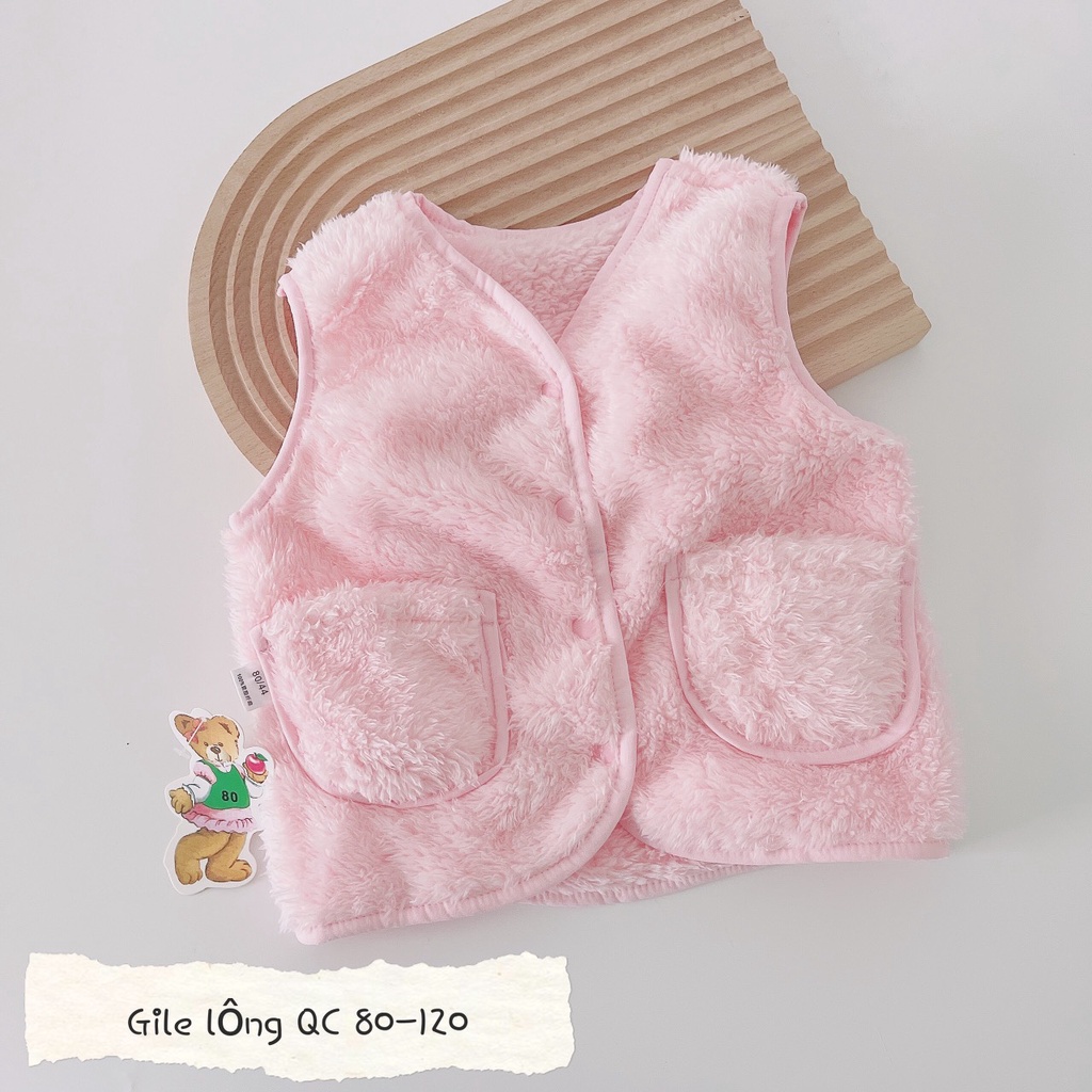 Áo ghile lông Quảng Châu cho bé- Ghile lông mềm mịn, siêu nhẹ giữ ấm ngực cho bé