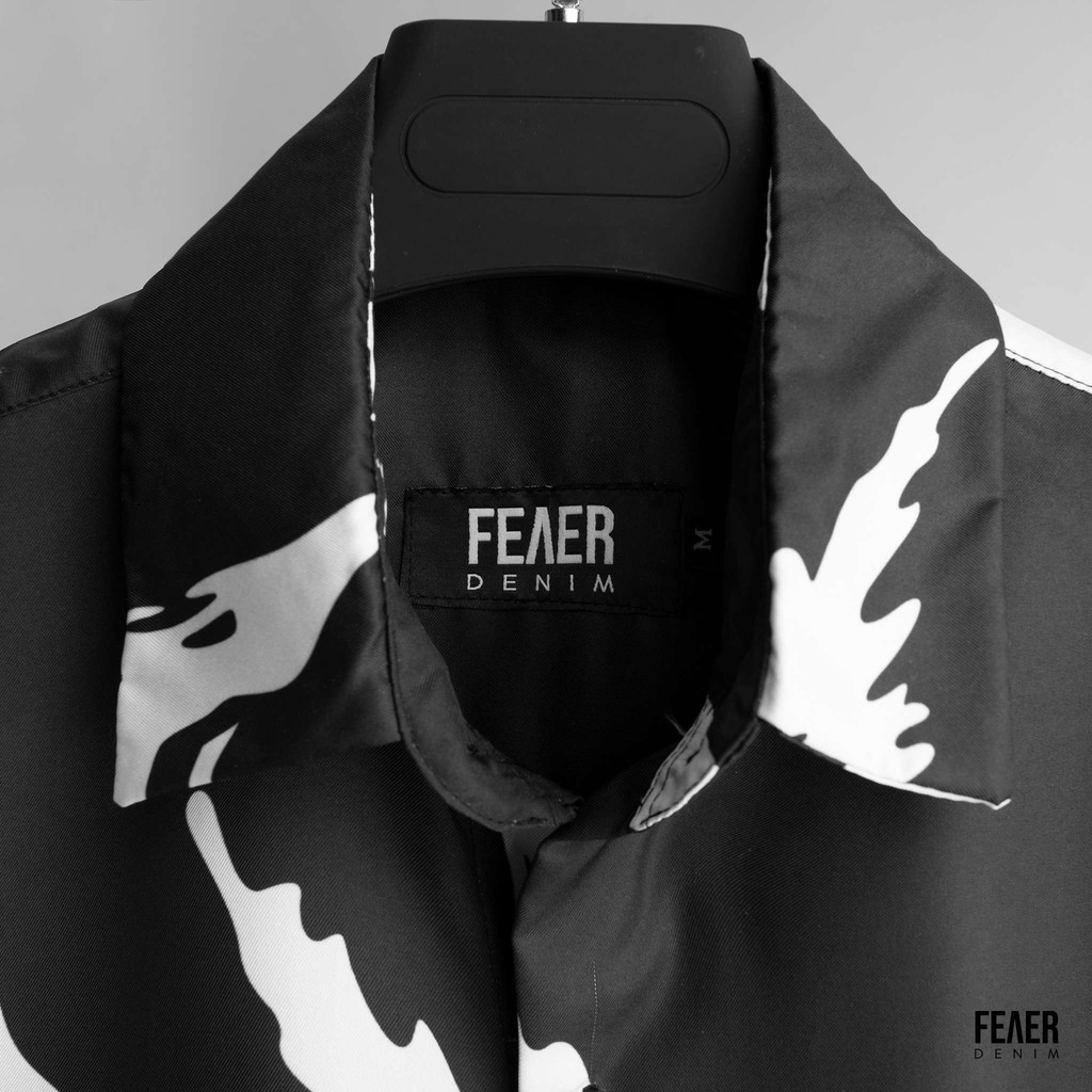 Áo sơ mi nam FEAER chất lụa họa tiết lá đen Boo Boo | BigBuy360 - bigbuy360.vn