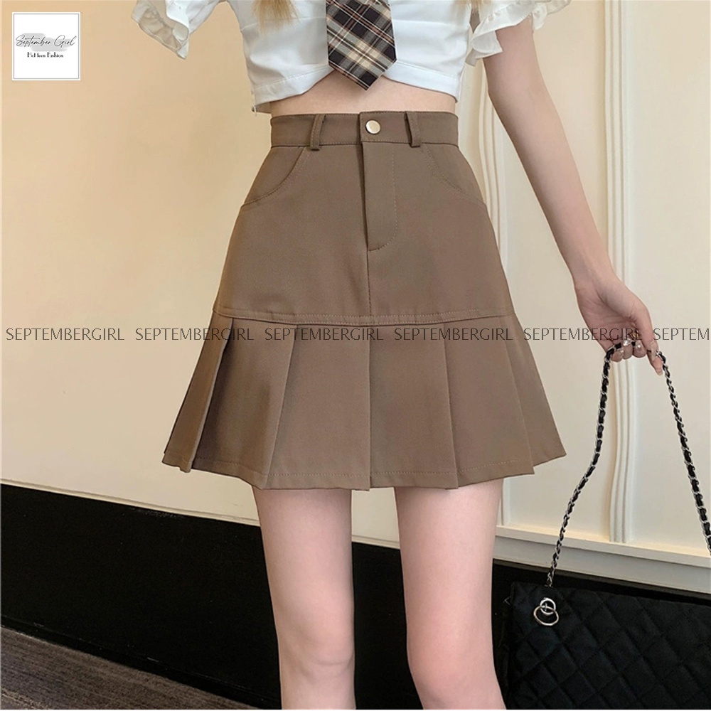 Chân Váy Kaki Loại 1 Dập Ly *FREESHIP* Thời Trang SEPTEMBERGIRL - WM SKIRT 001V1