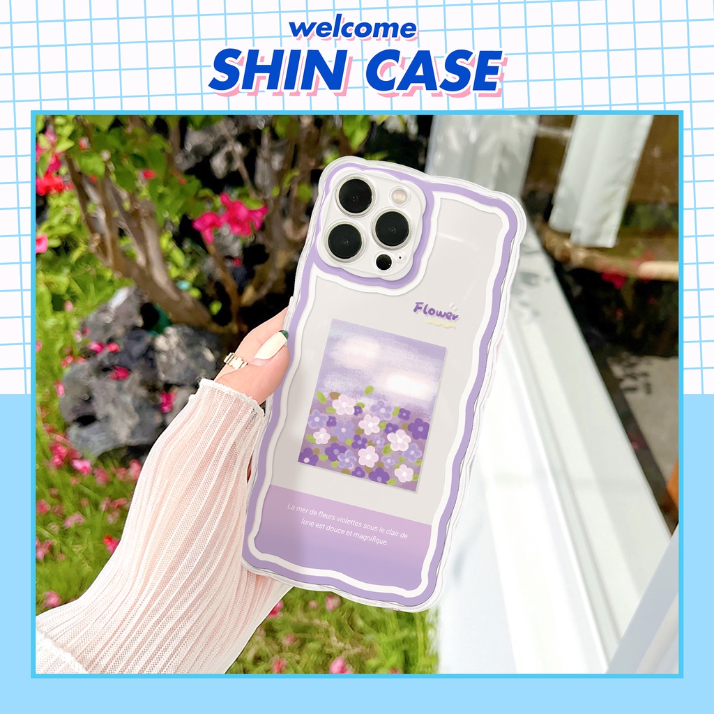 Ốp lưng iphone trong lượn sóng Violet 6/6plus/6s/6splus/7/7plus/8/8plus/x/xs/11/12/13/14/pro/max/promax/plus ShinCase