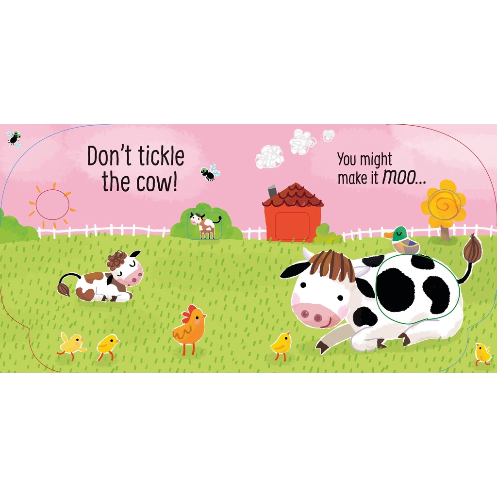 Sách Usborne - Don’t Tickle the Pig Touchy Feely Sound Book - Sách tiếng anh có âm thanh động vật cho bé