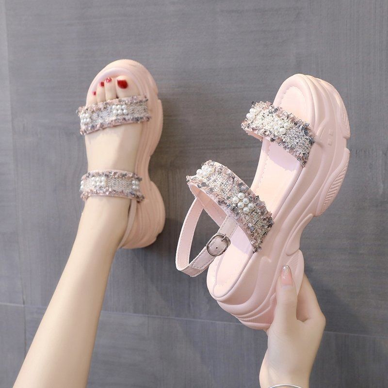 Hàng Có Sẵn Giày sandal Đế Dày 6cm Phong Cách Mới 2022 Dành Cho Nữ