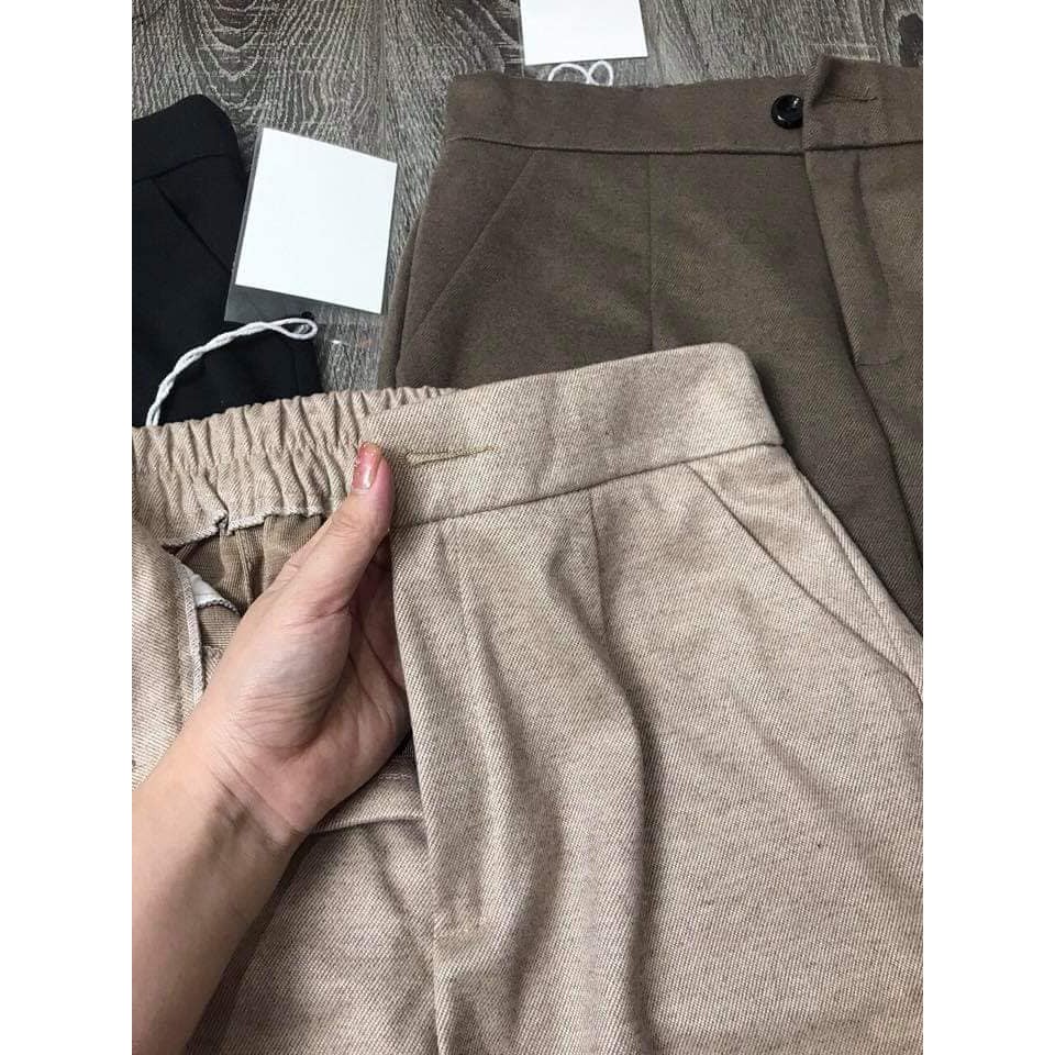 Quần Dạ Ống Rộng Dài💖𝑭𝑹𝑬𝑬𝑺𝑯𝑰𝑷💖Baggy Cạp Cao Dáng 9 Tấc Cạp Chun Sau 2 Màu Hàng Thiết Kế | BigBuy360 - bigbuy360.vn