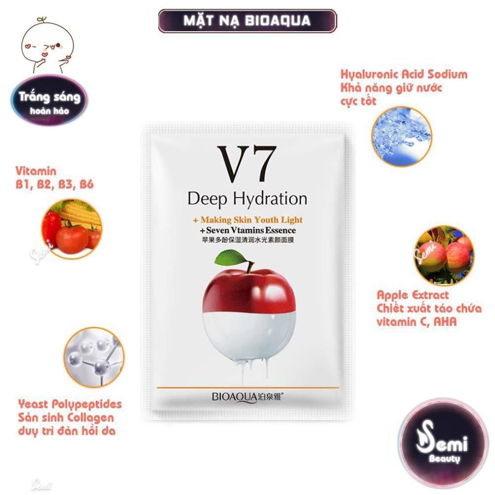 Mặt nạ dưỡng da V7 Toning Youth Mask tái tạo da dưỡng trắng giảm thâm giảm mụn nám Nội địa trung Bioaqua