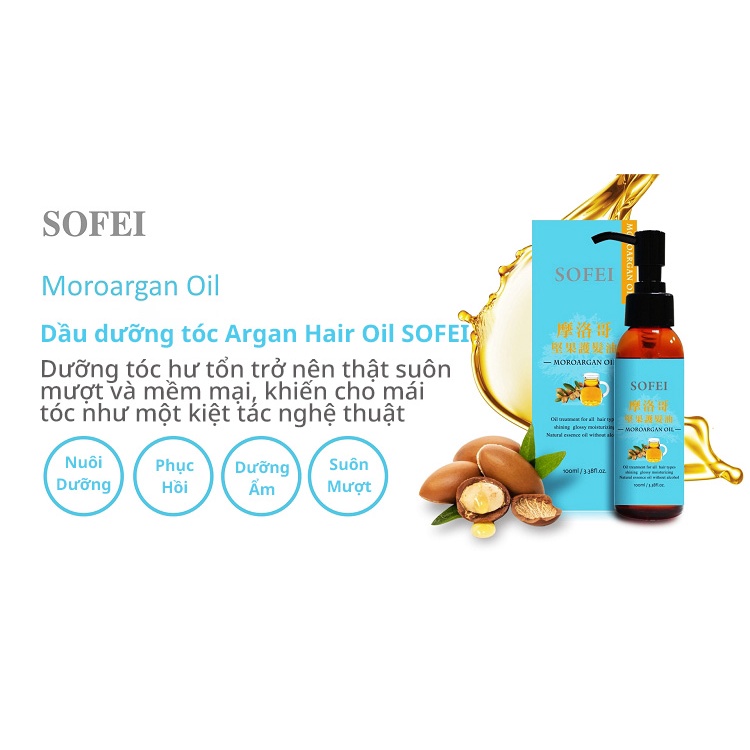 Dầu dưỡng tóc Moroargan Hair Oil SOFEI - Dành cho tóc khô và hư tổn 100ML - SF0061