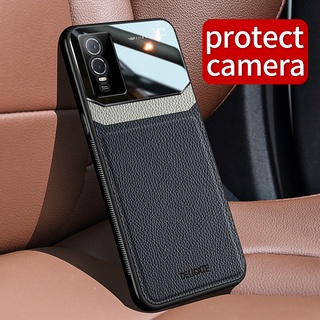 Vivo Y76 Y75 Y55 Y20 Y20i Y20s Y11s Y12s Y12a Y70 Y50 Y30 Ốp Lưng Chống Sốc Thời Trang Gương Da Kính Cường Lực Mặt Sau Điện Thoại