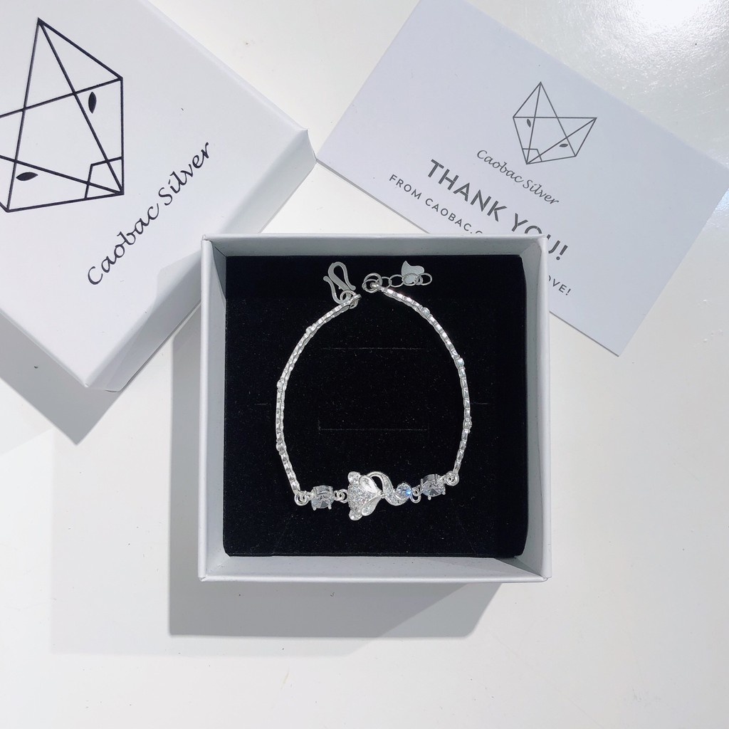 Lắc Tay Bạc Ta Cho Nữ CaoBac Jewellery Hồ Ly Kim Tiền Tài Lộc May Mắn