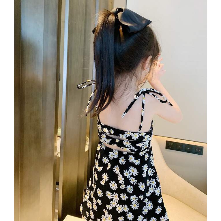 Đầm dây mùa hè cho bé gái họa tiết bông cúc BOBORA