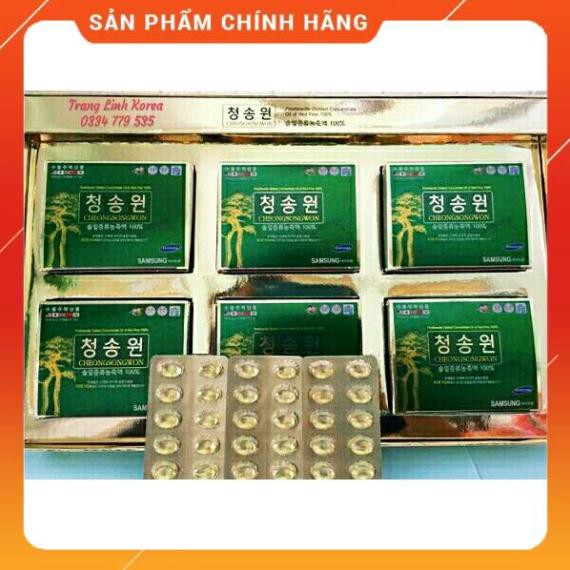 { Giảm GIá } Tinh Dầu Thông Đỏ Cheongsongwon Cao Cấp Hàn Quốc, Hộp xanh 180v