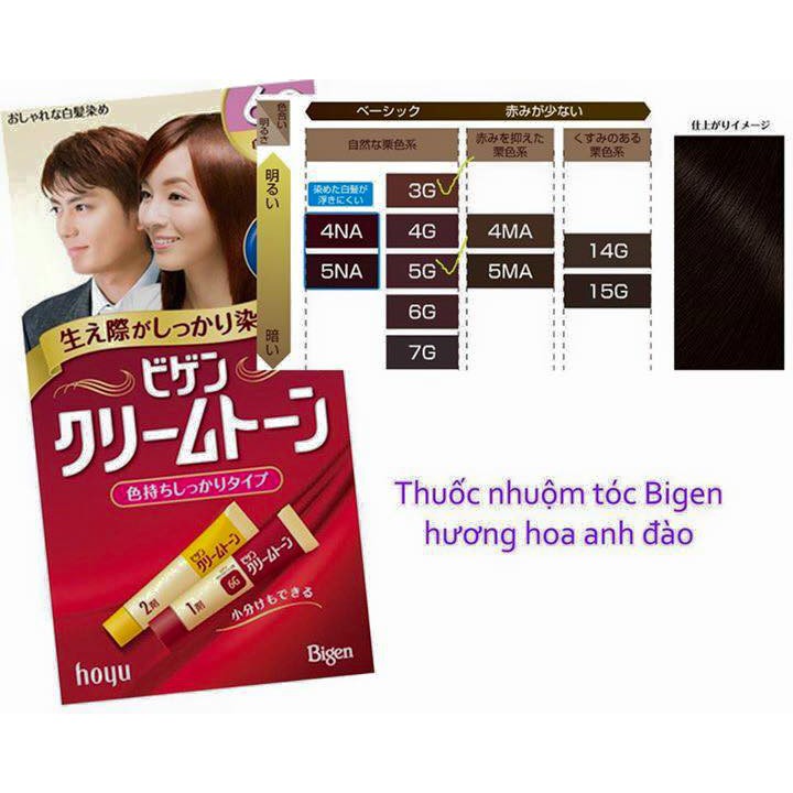 THUỐC NHUỘM TÓC PHỦ BẠC BIGEN NỘI ĐỊA NHẬT BẢN 80g ĐỦ MÀU