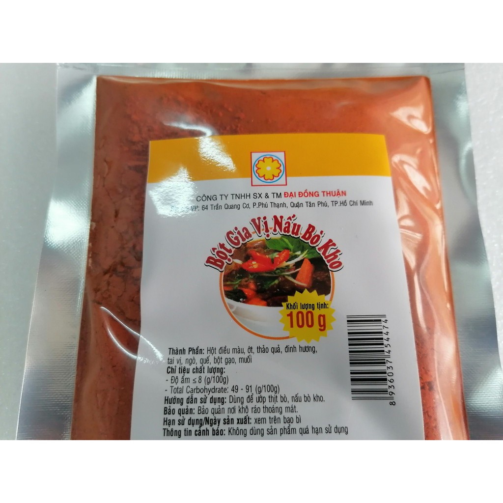 Bột Gia Vị Nấu Bò Kho Đại Đồng Thuận 100g