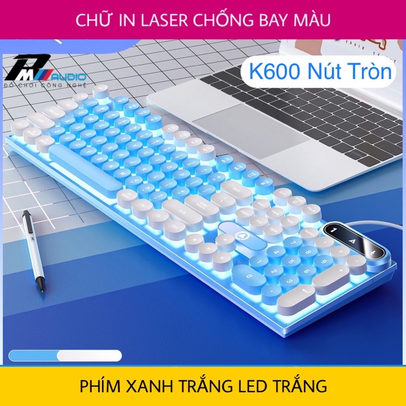 Bàn Phím Giả Cơ K600 Nút Tròn Led Xuyên Chữ Chuột G5/G15 Dùng Cho Máy Tính Laptop Chuyên Game Làm Việc Văn Phòng Giá  Rẻ