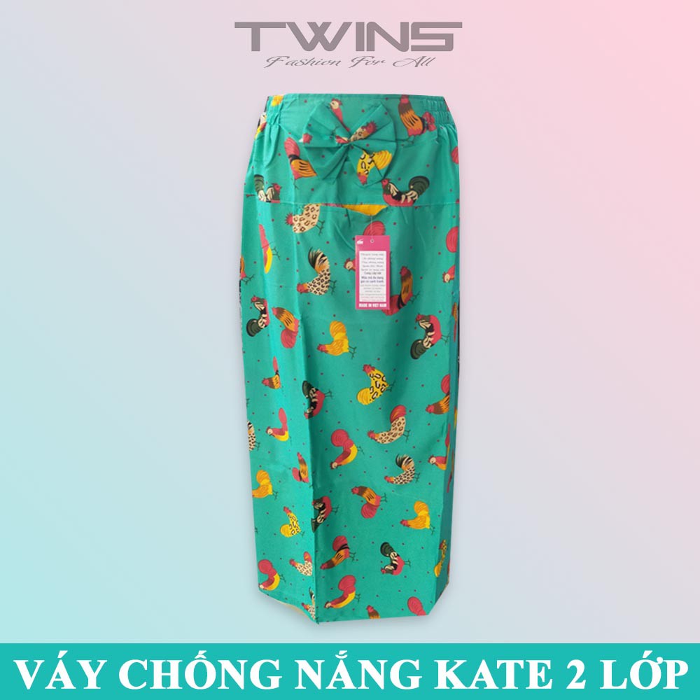 Váy chống nắng 2 lớp chất kate cao cấp dày dặn mềm mịn thoáng mát giúp che nắng cho nữ