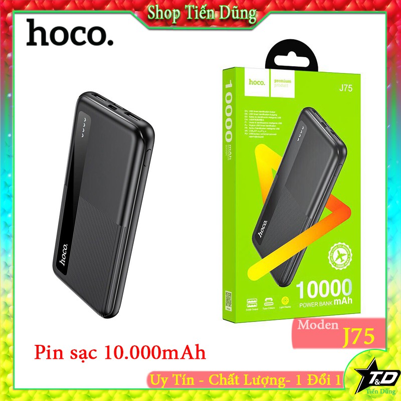 Pin sạc dự phòng Hoco J75 Tresor 10000mAh 2 cổng Input/Output max 2A
