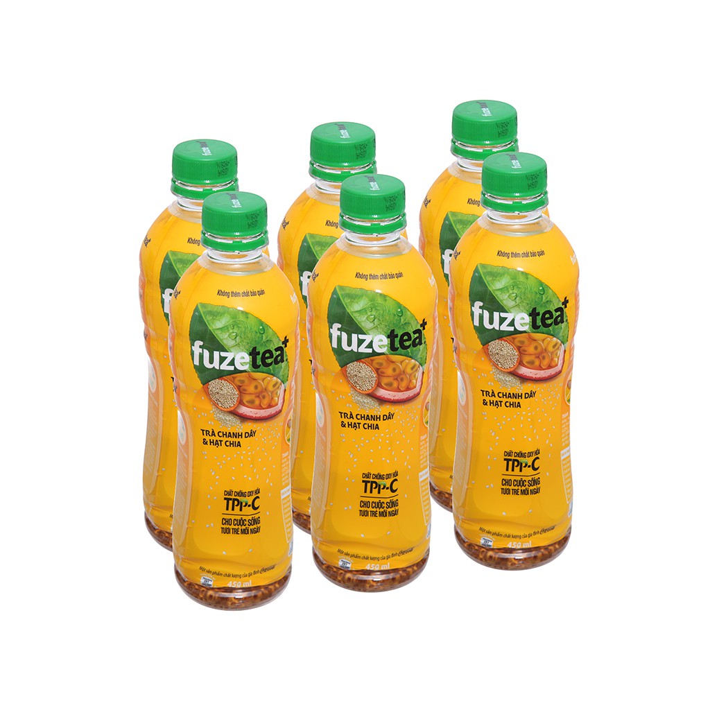 Lốc 6 chai trà hạt chia Fuze Tea 450ml