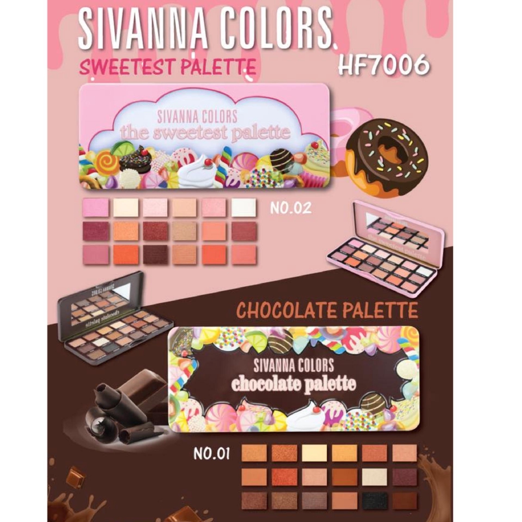 Bảng Màu Mắt 18 ô SIVANNA COLORS The Sweetest & Chocolate Palette (HF7006)