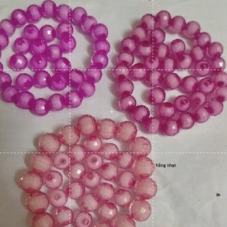 10-25-50gam Hạt nhựa 8mm nhân trắng nhiều màu
