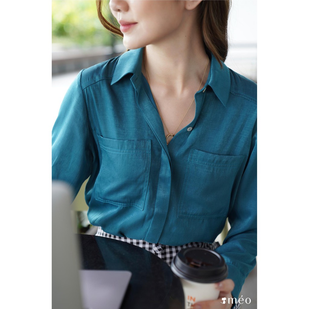 Áo sơ mi công sở nữ Méo shop dài tay chất lụa kiểu Hàn form rộng Alaney | BigBuy360 - bigbuy360.vn