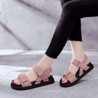 Sandal nữ quai da lộn