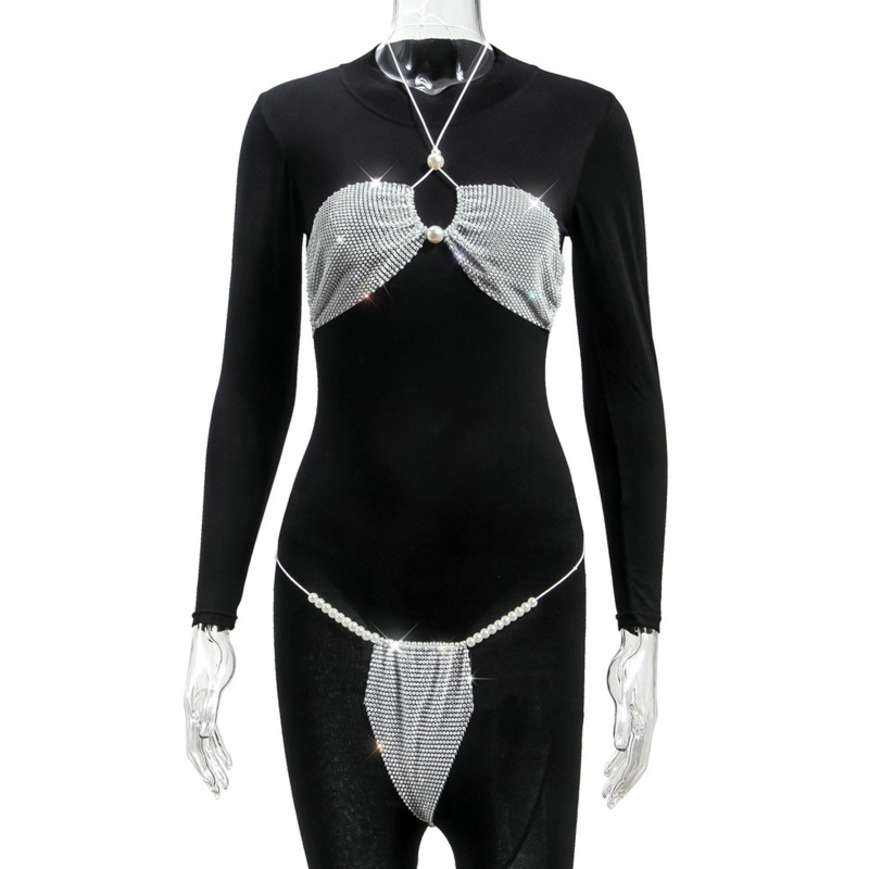 Bikini Nữ Cắt Cao Đính Ngọc Trai Sang Trọng YOUYO