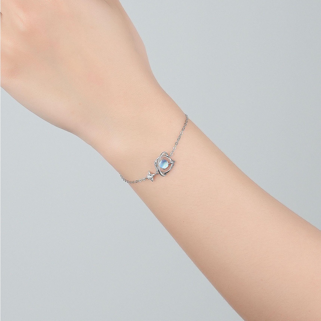 JARRED Vòng Tay Bạc Siêu Mỏng Hình Hành Tinh Có Thể Điều Chỉnh Thời Trang Cho Nữ