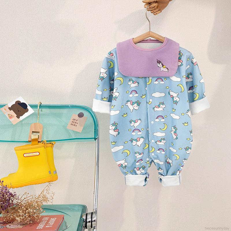Bộ áo liền quần vải cotton mềm mại thoải mái cho bé sơ sinh