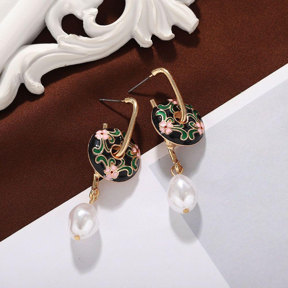 Bông Tai Tròn Đính Hoa Thanh Lịch Cho Nữ