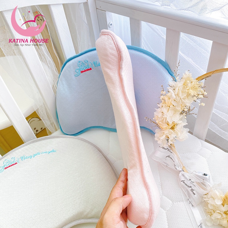 Gối chống bẹp đầu cho trẻ sơ sinh Goodmama, mềm mại êm ái, nhẹ, giúp định hình đầu cho bé giấc ngủ ngon