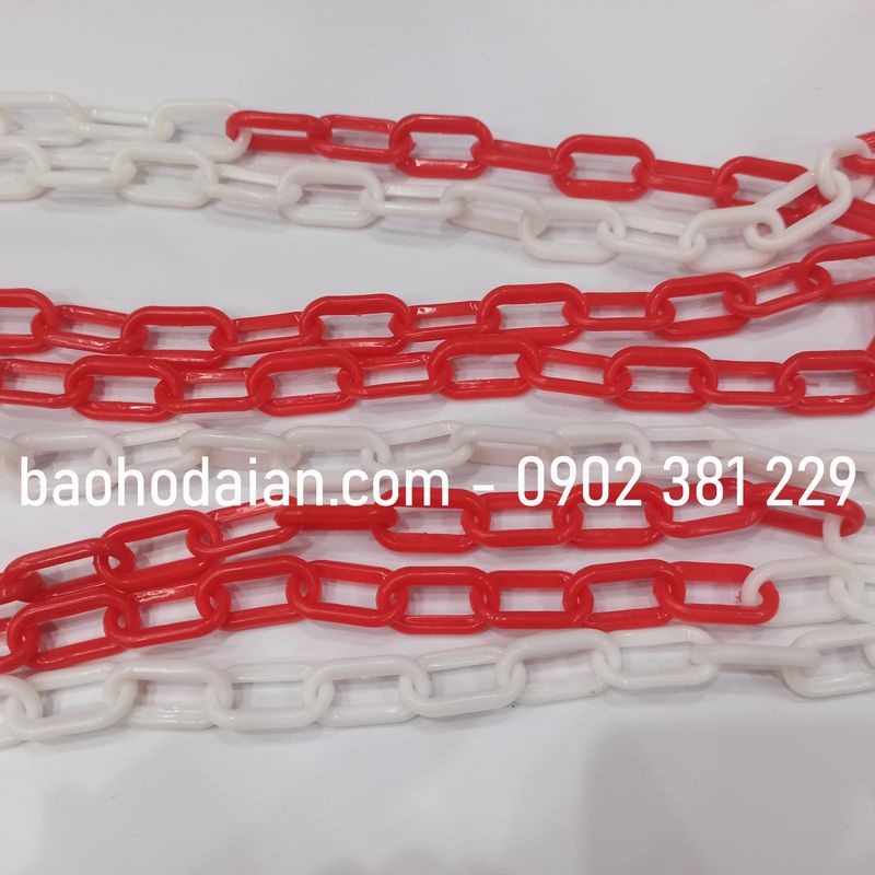 Dây xích nhựa cảnh báo rào xích, phân làn - 25m