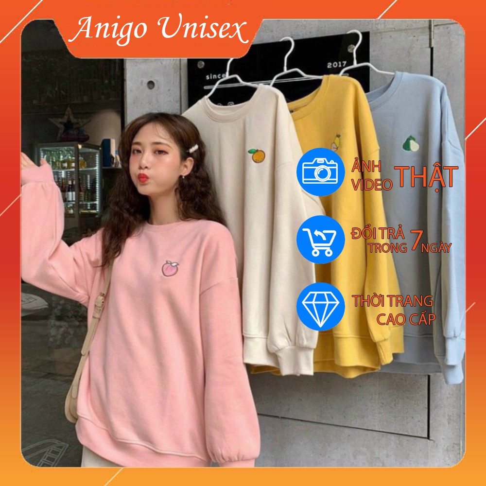 [HÀNG THIẾT KẾ] Áo Sweater Chất Dày Unisex Nam Nữ In Hình Trái Cam Dễ Thương ANIGO UNISEX | BigBuy360 - bigbuy360.vn