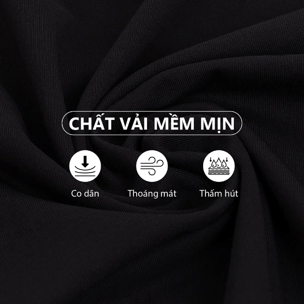 Áo thun nam cổ tròn tay ngắn 100% Cotton co giãn 4 chiều màu đen MINUTE MONTEREAL