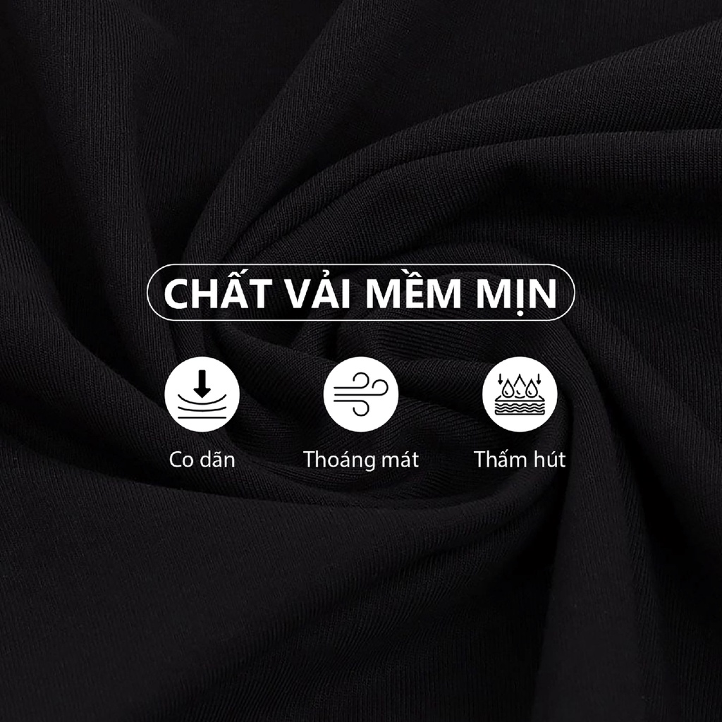 Áo thun nam tay ngắn 100% Cotton co giãn 4 chiều màu đen trơn MINUTE BLACK LEGEND