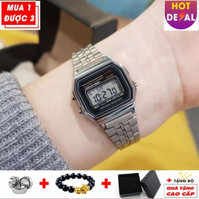 Đồng hồ casio nam nữ thời trang A159 WR mini huyền thoại siêu đẹp máy Nhật chống nước VW077 - Vemz Watch