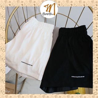 M Booth -  Quần Đùi Cạp Chun In Chữ , Quần Short Unisex Chất Cotton 2 Màu V003