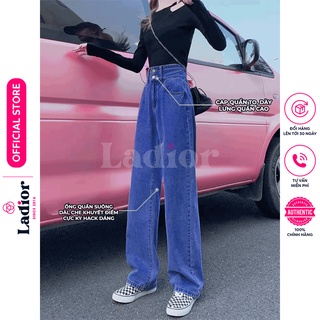 Quần Baggy Jean Nữ Cạp Dài Cạp Cao 2 Cúc Hack Dáng Ống Rộng Dáng Suông - Quần Bò Nữ Ulzzang - Có BigSize Ladior Store