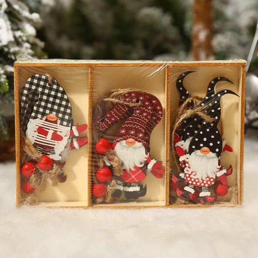 Set 9 Mặt Gỗ Trang Trí Giáng Sinh