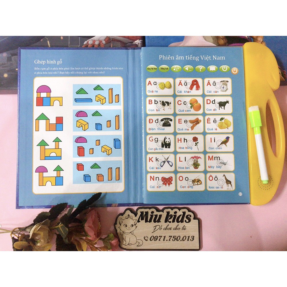 Đồ chơi bộ sách nói điện tử song ngữ_sách song ngữ cho bé học tiếng Việt và tiếng Anh hàng loại chuẩn
