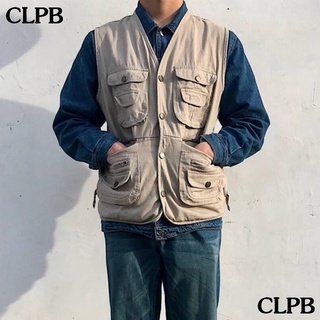 Áo Khoác Cotton Không Tay Dáng Rộng Nhiều Túi Phong Cách Vintage Nhật Bản Thời Trang Xuân Thu Cho Nam TDY9