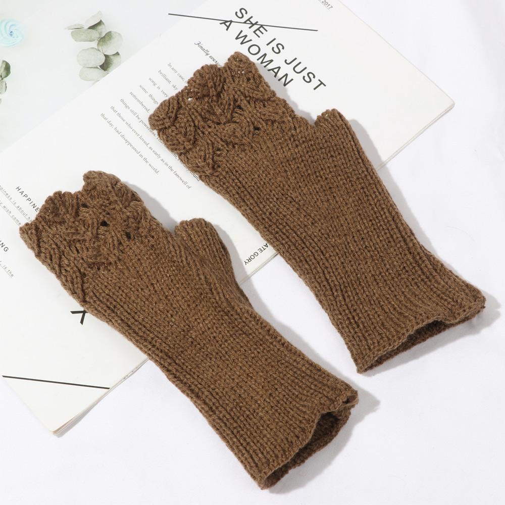 ORIENTLII Găng Tay Dệt Kim Mềm Mại Màu Kẹo Ngọt